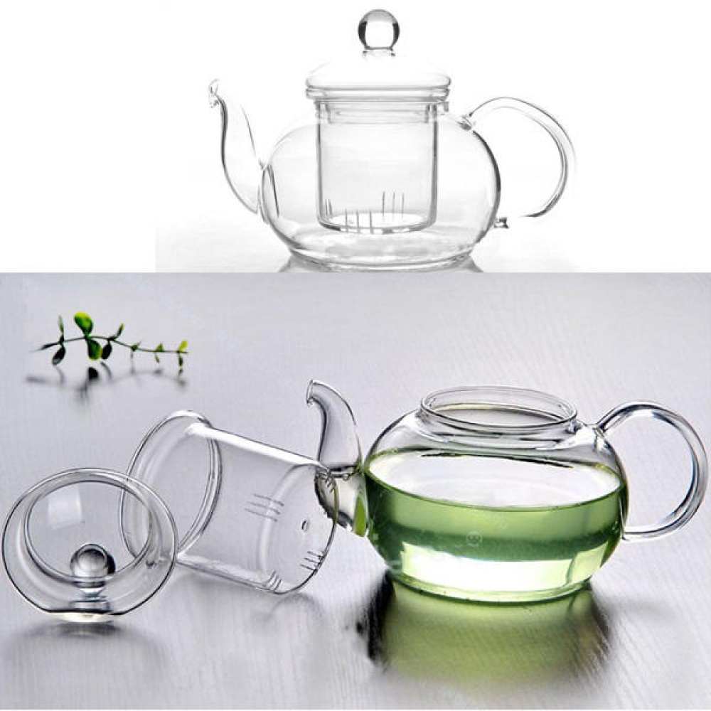 350ML-1000ML Heat Resistant Glass Teapot With Infuser Coffee Tea Leaf - 350ml - Image 2