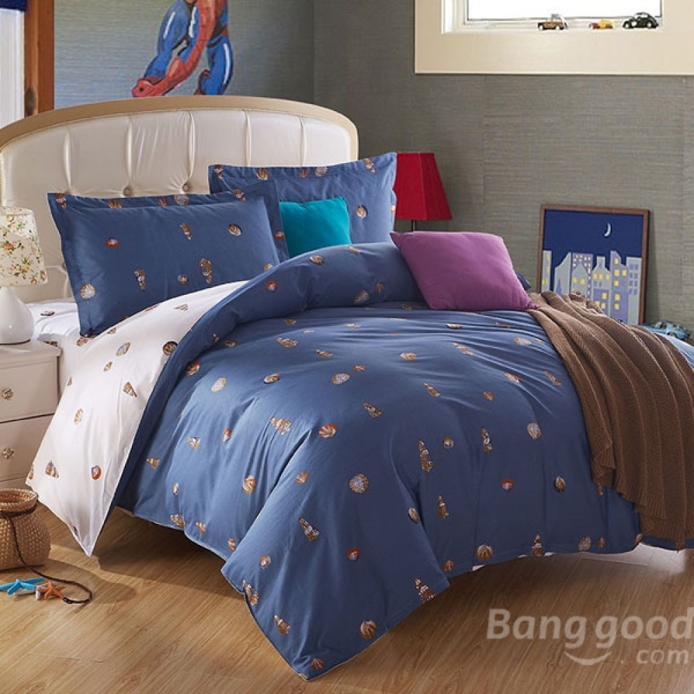 4pcs Suit Cotton Conch Predestined Love Printed Thicken Bedding Sets - Image 2