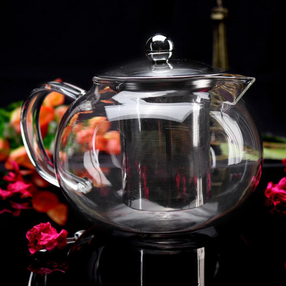 800ml High Borosilicate Glass Filtering Teapot Stainless Tea Filter - Image 2