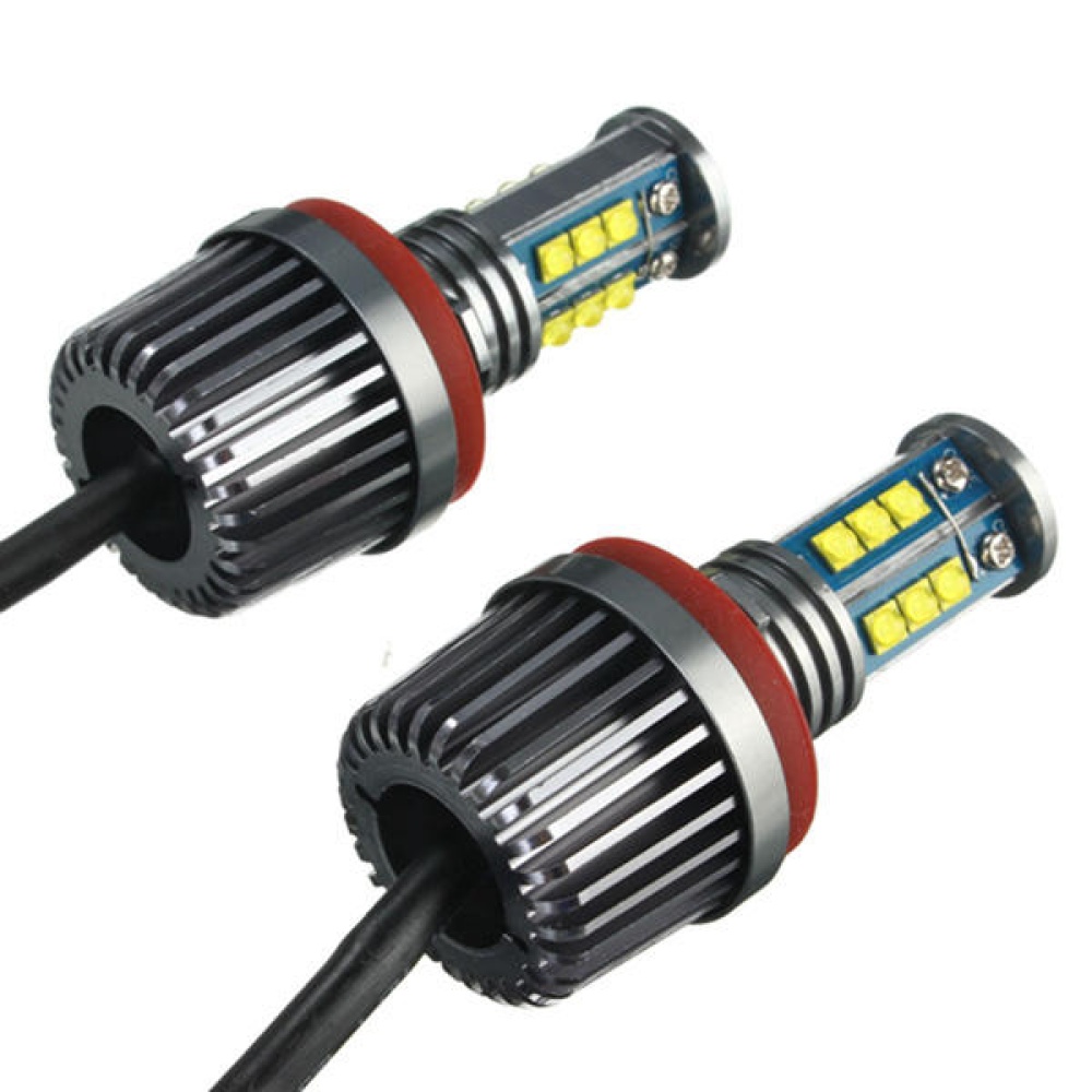 H8 30W 2200Lm 7000K LED Halo Angel Eye Light Bulb HID Xenon White For BMW - Image 2