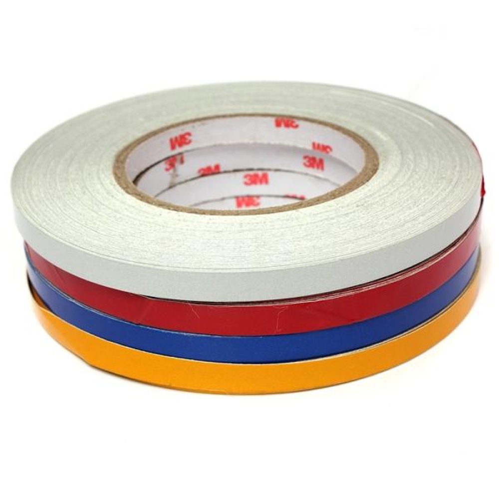 1Roll 1cm x45.7m Reflective Body Rim Stripe Sticker DIY Tape Self-Adhesive - Blue - Image 2