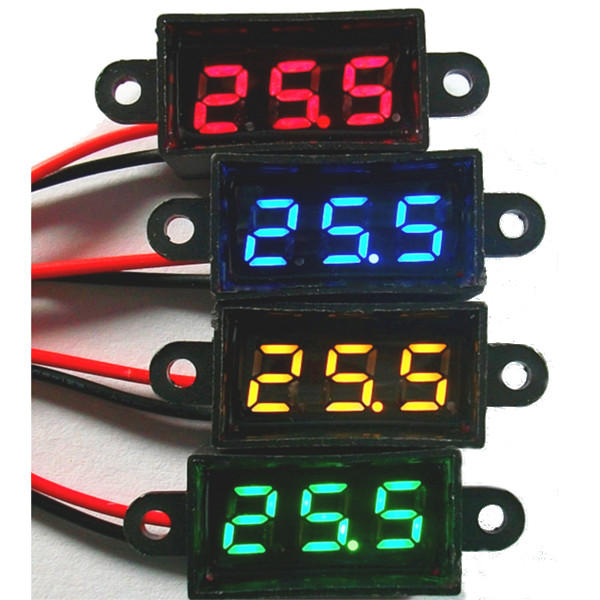 RIDEN® 0.28 Inch Mini Waterproof Volt Meterr 3.5-30V Digital Voltage Tester Meter - Yellow - Image 2