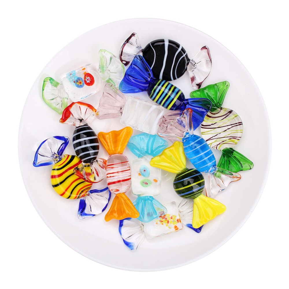 12Pcs Vintage Murano Glass Sweets Candy  Decorations Kids Ornament - Image 2