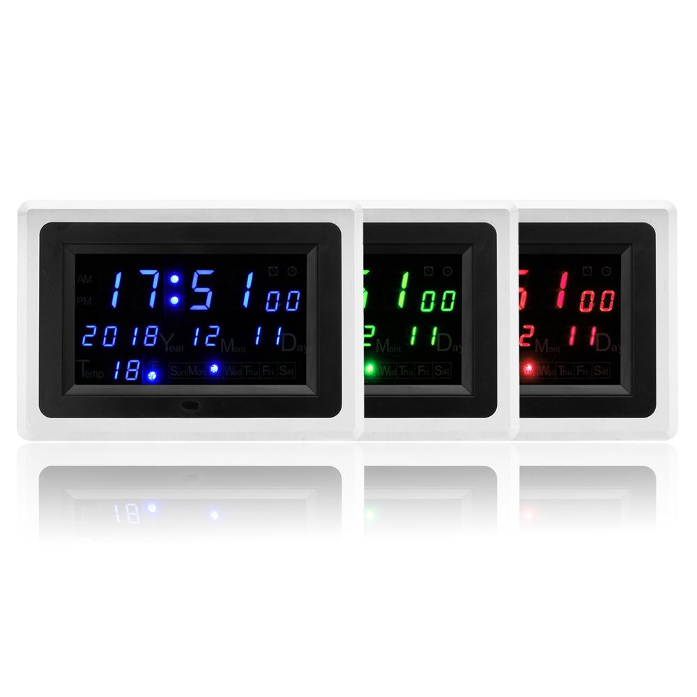 EQKIT® DC9-12V Electronic Calendar High Precision Clock ECL-1227 12/24 Hour C/F Switchble - Green - Image 2