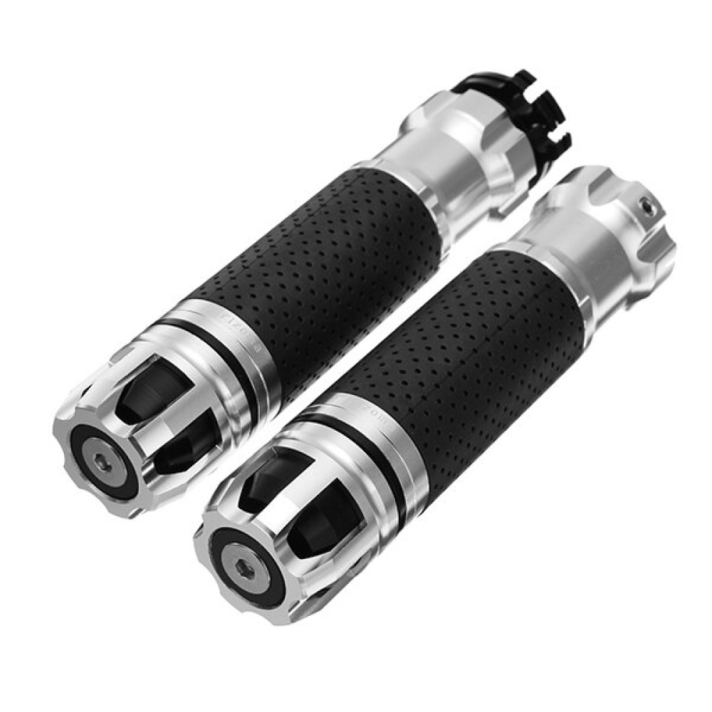 7/8 inch 22mm Motorcycle Refit Throttle Handlebar Grip Aluminum Alloy Rotatable - Black - Image 2