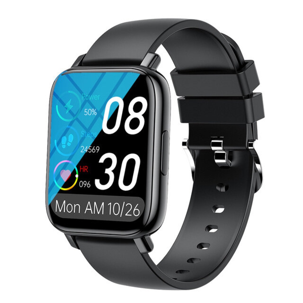 SENBONO GTS 1.70 pouces ecran tactile complet moniteur de frequence cardiaque SpO2 mesure de la pression arterielle multi-cadran IP68 etanche 200mAh BT5.0 montre intelligente - Noir