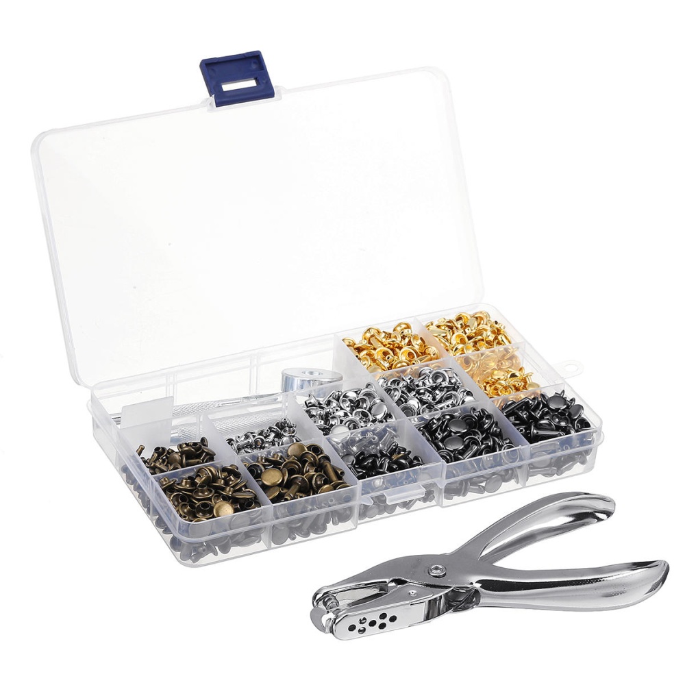 480Pcs Double Cap Rivet Tool Kit Metal Studs Hat Bag Leather Clothes Craft - Image 2