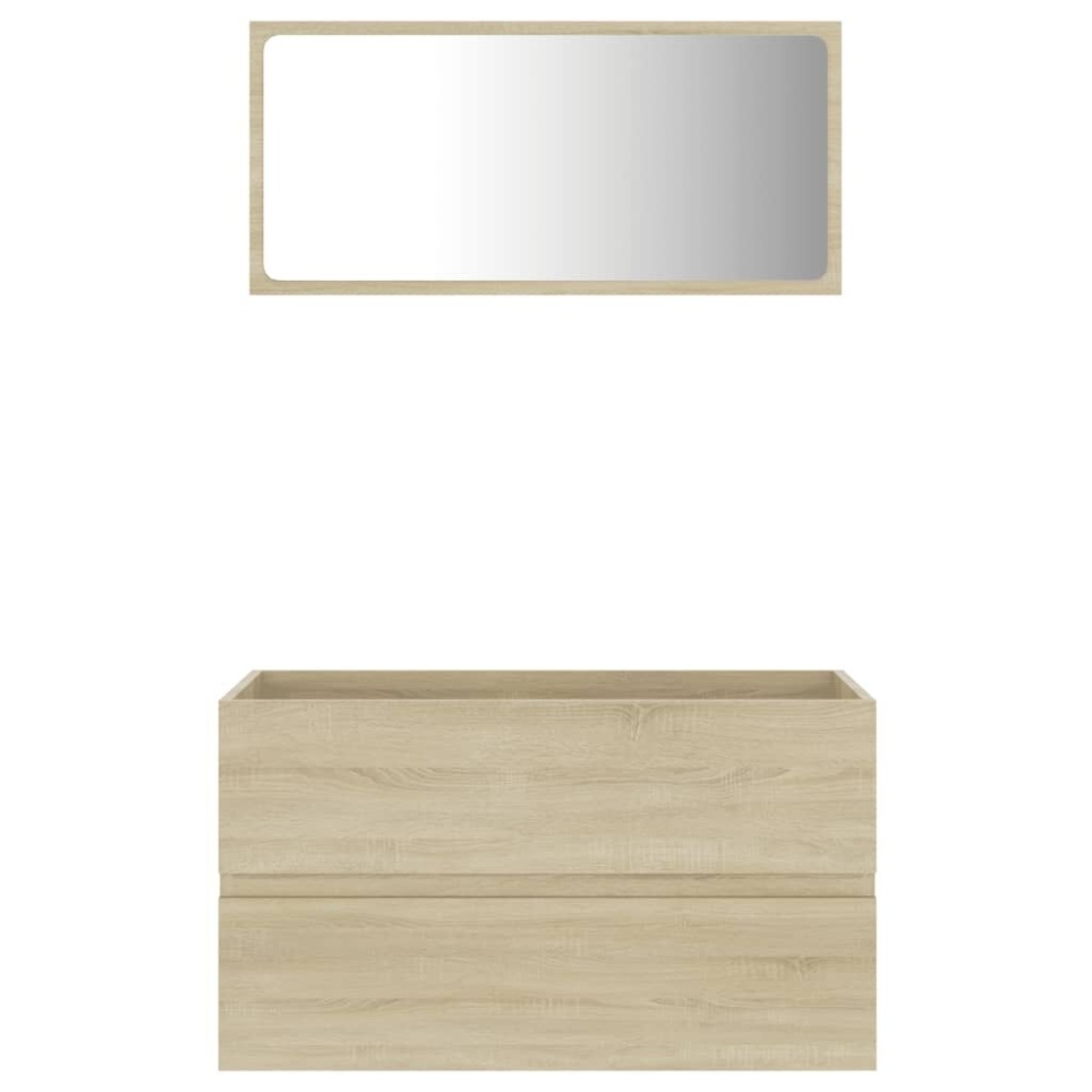 2 Piece Bathroom Furniture Set Sonoma Oak Chipboard - Image 2