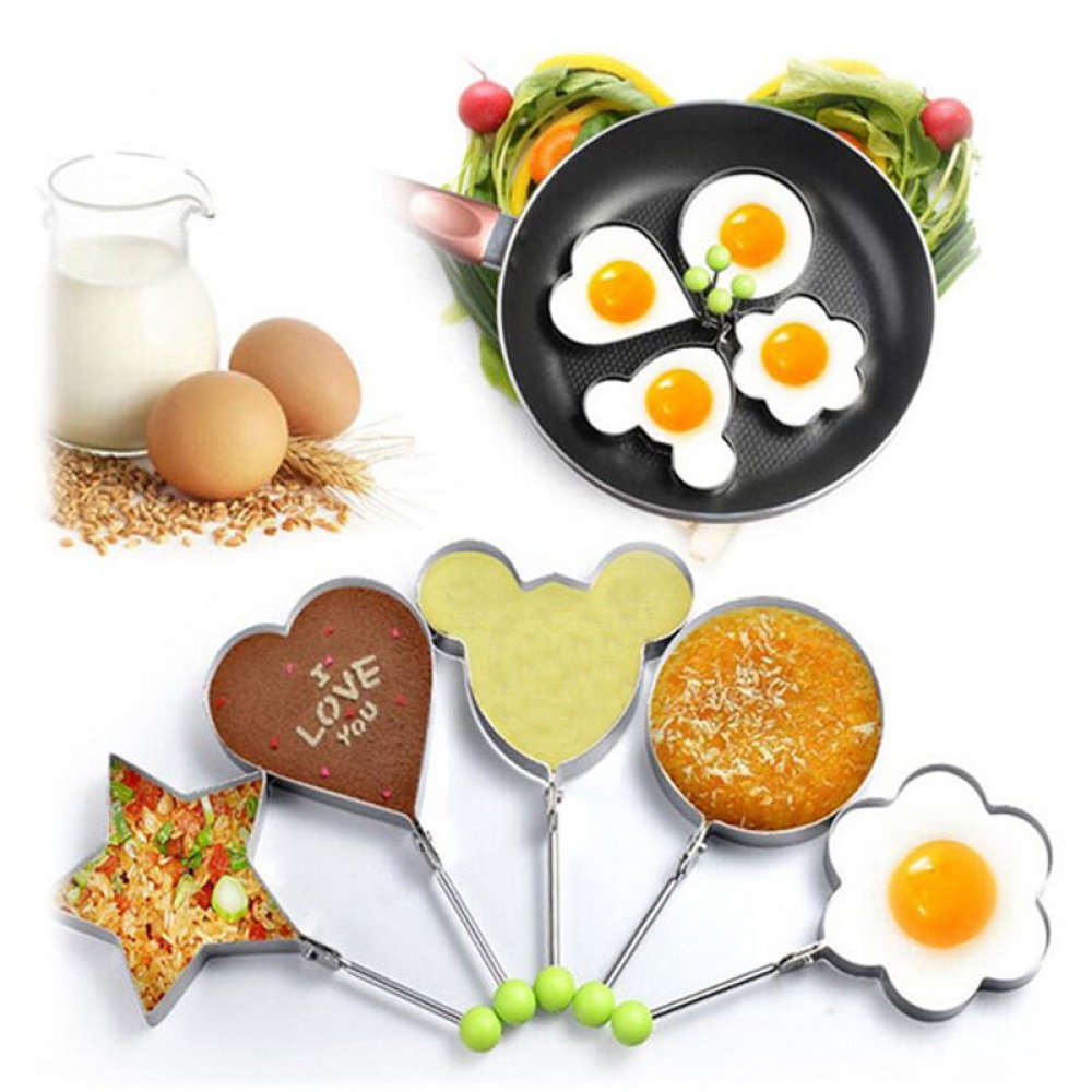 Kitchen Stainless steel Cute Shaped Fried Egg Mold Pancake Rings Mold - #02 - Image 2