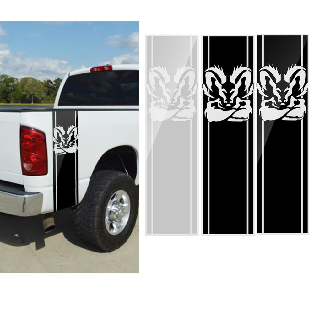 97x 25CM Car Stripe Racing Stickers PVC Decals for Dodge Ram 1500 2500 3500 5.7L DS011 - Matt Black - Image 2