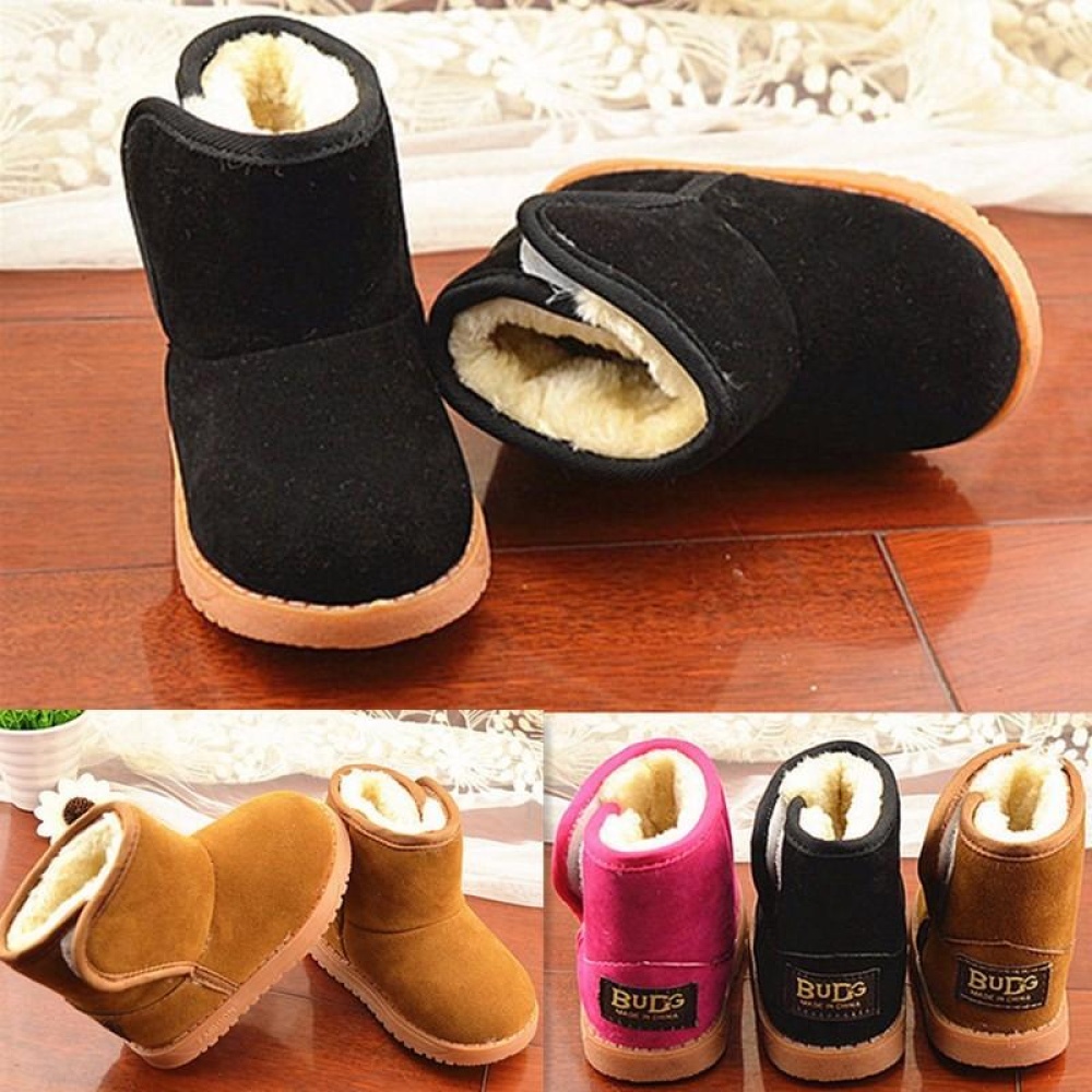 Child Girl Boy Thicken Warm Baby Classic Snow Boots Children Plush Fur Winter Shoes - 25 Brown - Image 2