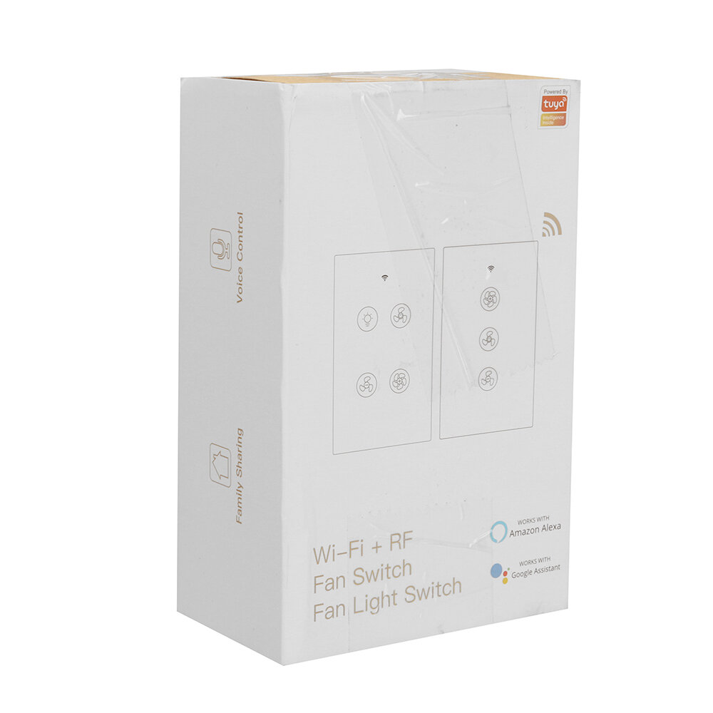 MoesHouse Black WiFi+RF US Smart Ceiling Fan Light Switch 2/3 Way Control Smart Life/Tuya APP RF Remote Speed Control Work with Alexa Google Home - Image 2