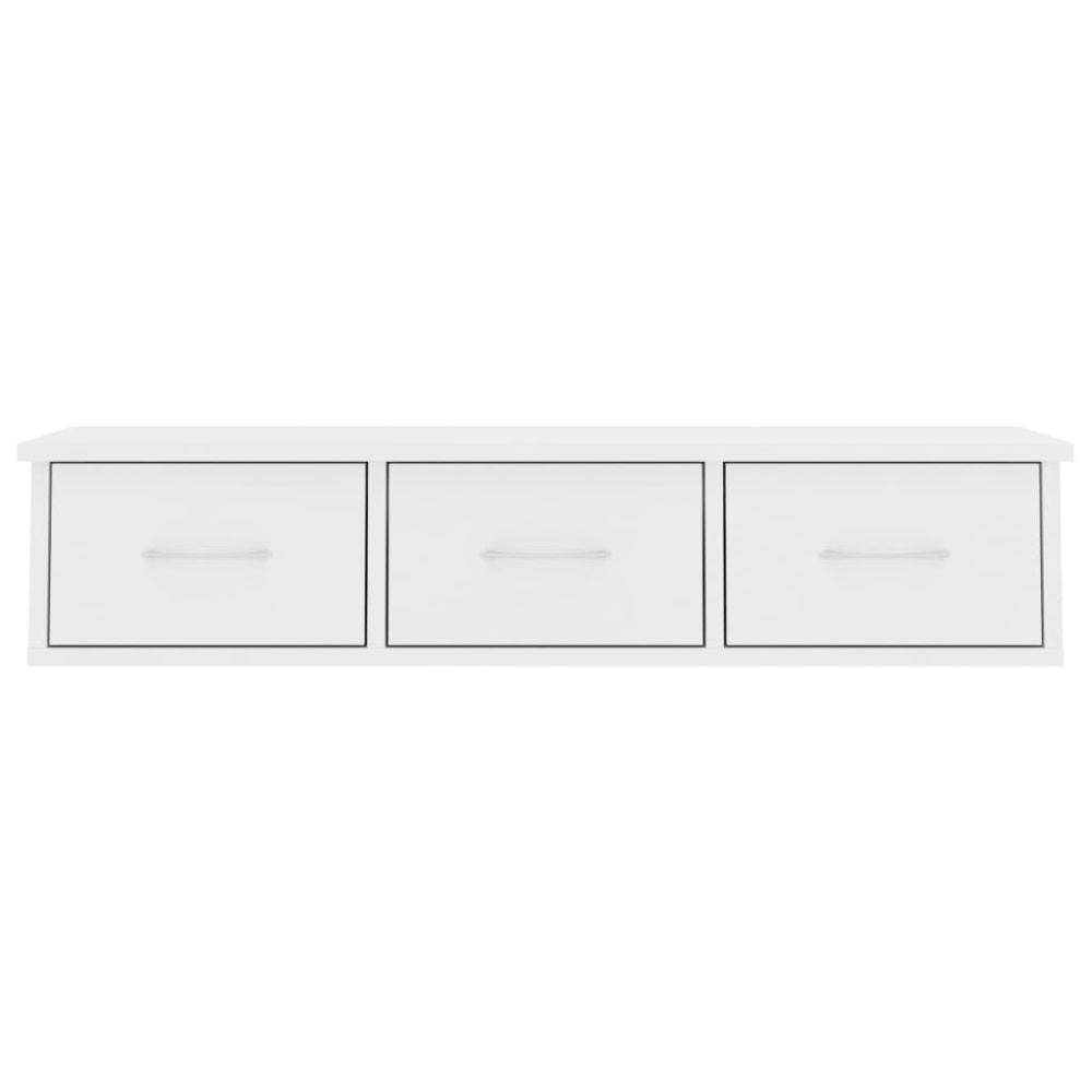 Wall-mounted Drawer Shelf White 34.6"x10.2"x7.2" Chipboard - Image 2