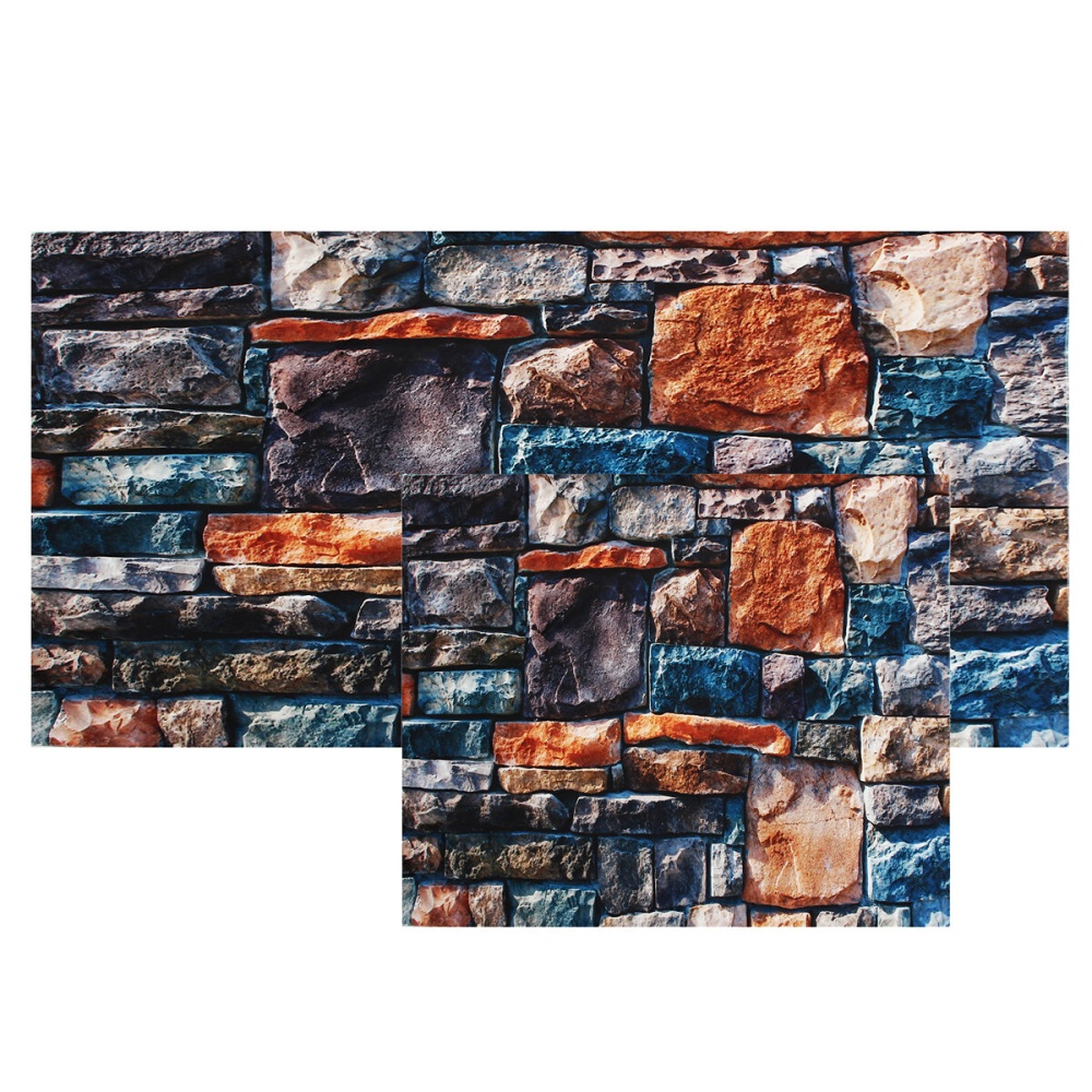 3D Stone Brick Decorative Tapestry Art Wall Hanging Living Room Decor Bedspread - 150cm x 130cm - Image 2