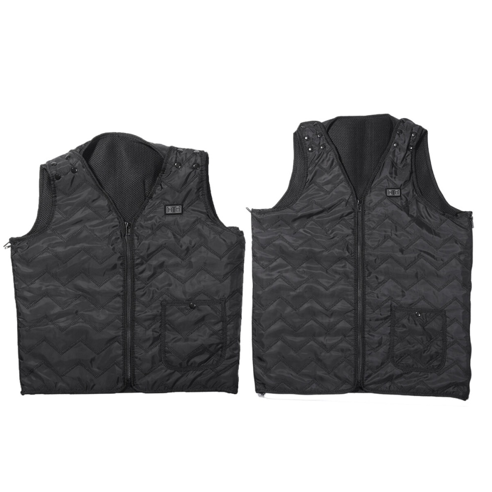 5 Heating Pads Electric Heated Vest Men Women Waistcoat Charging Smart Heating Clothing Body Winter Warmer - S - Image 2