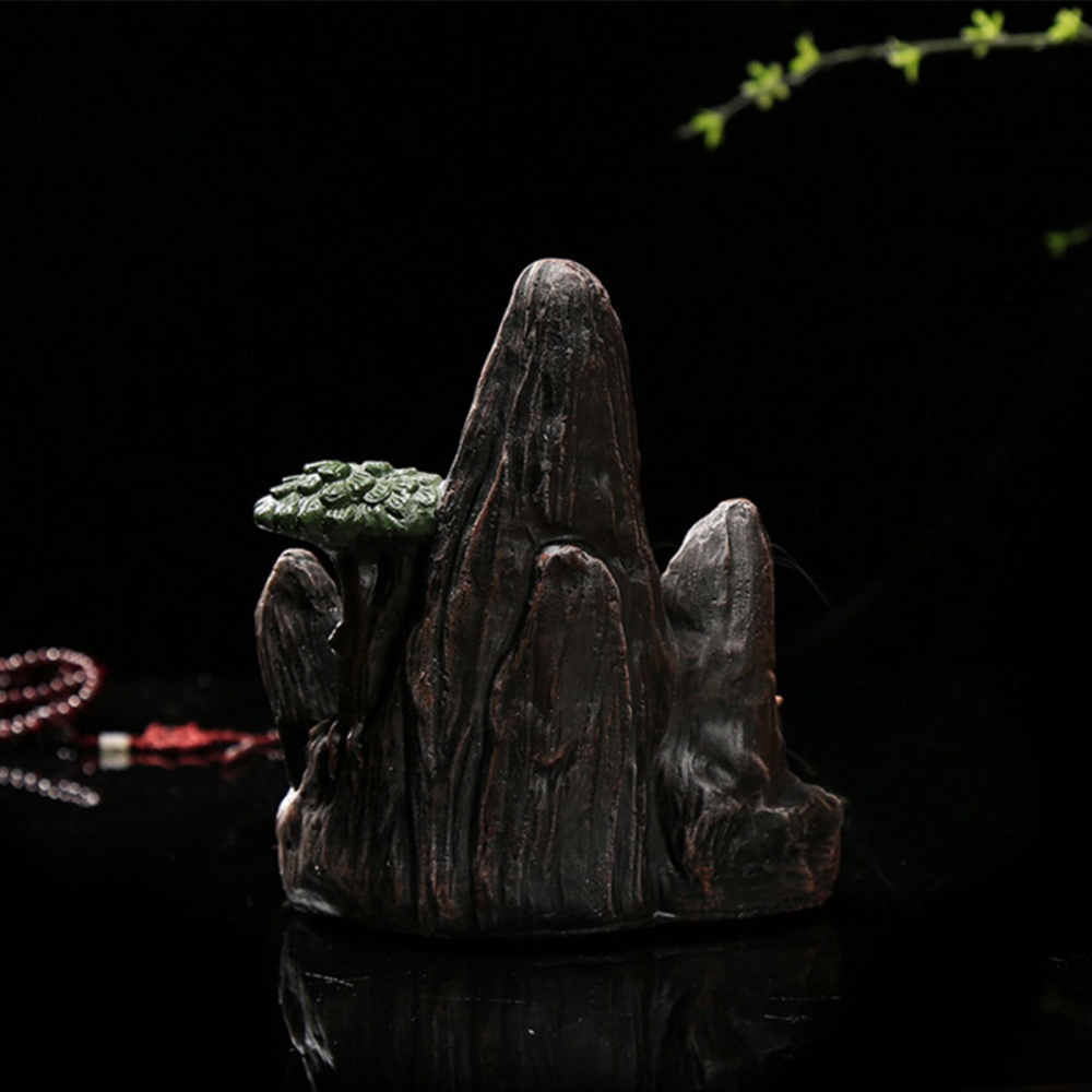 Ceramic Backflow Incense Cone Burner Incense Stick Holder Rockery Mountain Tower Cloud Water Stream Fragrant Censer Decor - Image 2