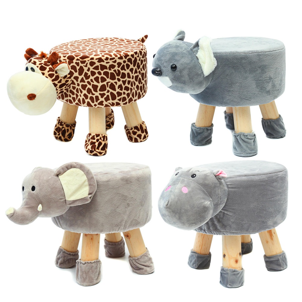 Animal Footstool Ottoman Footrest Stool Foot Rest Small Chair Seat Sofa Couch Wooden Chair For Children - #1
