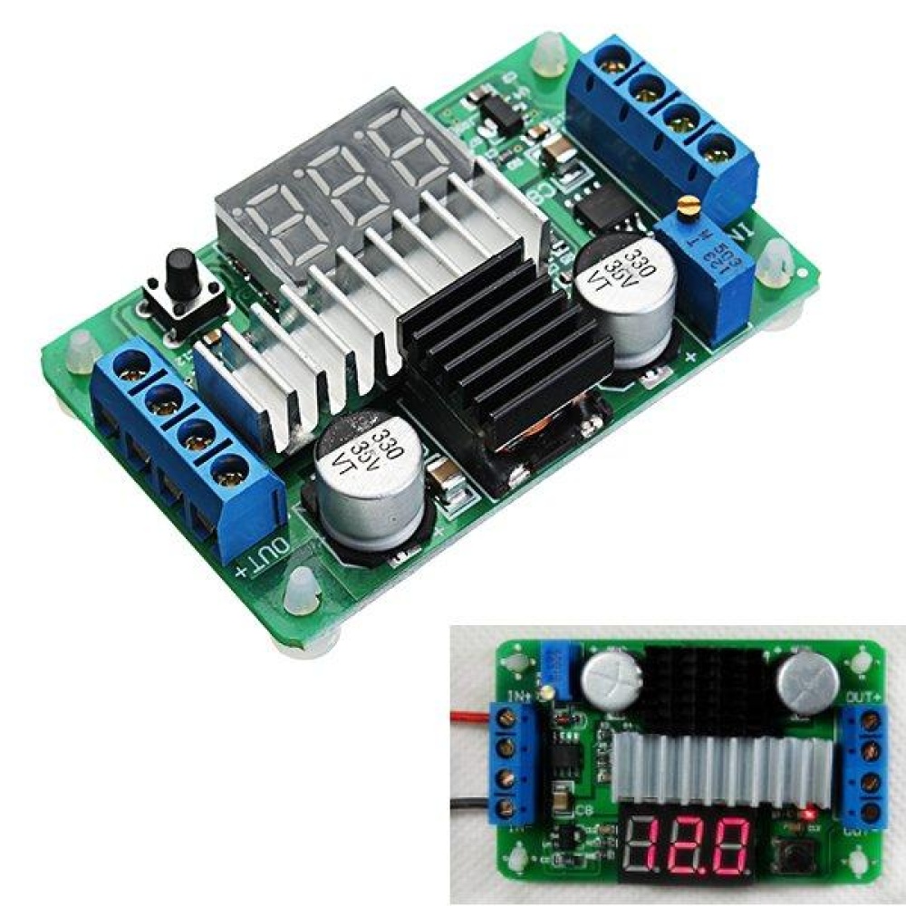LTC1871 DC-DC 3.5-30V 6A 100W Adjustable High Power Boost Power Module Step Up Board Converter 2 Way Display LED Voltmeter With Reverse Connection Pr