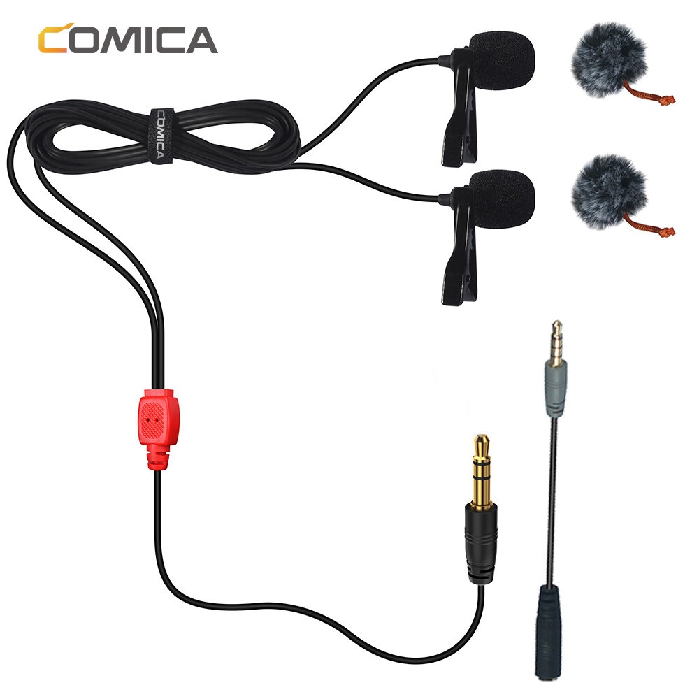Comica CVM-D02 6m Smartphone Lavalier Microphone Clip Mini micro e condensateur omnidirectionnel pour Sony pour Canon pour Nikon appareil photo DSLR telephone portable pour Gopro Studio Interview enregistrement video