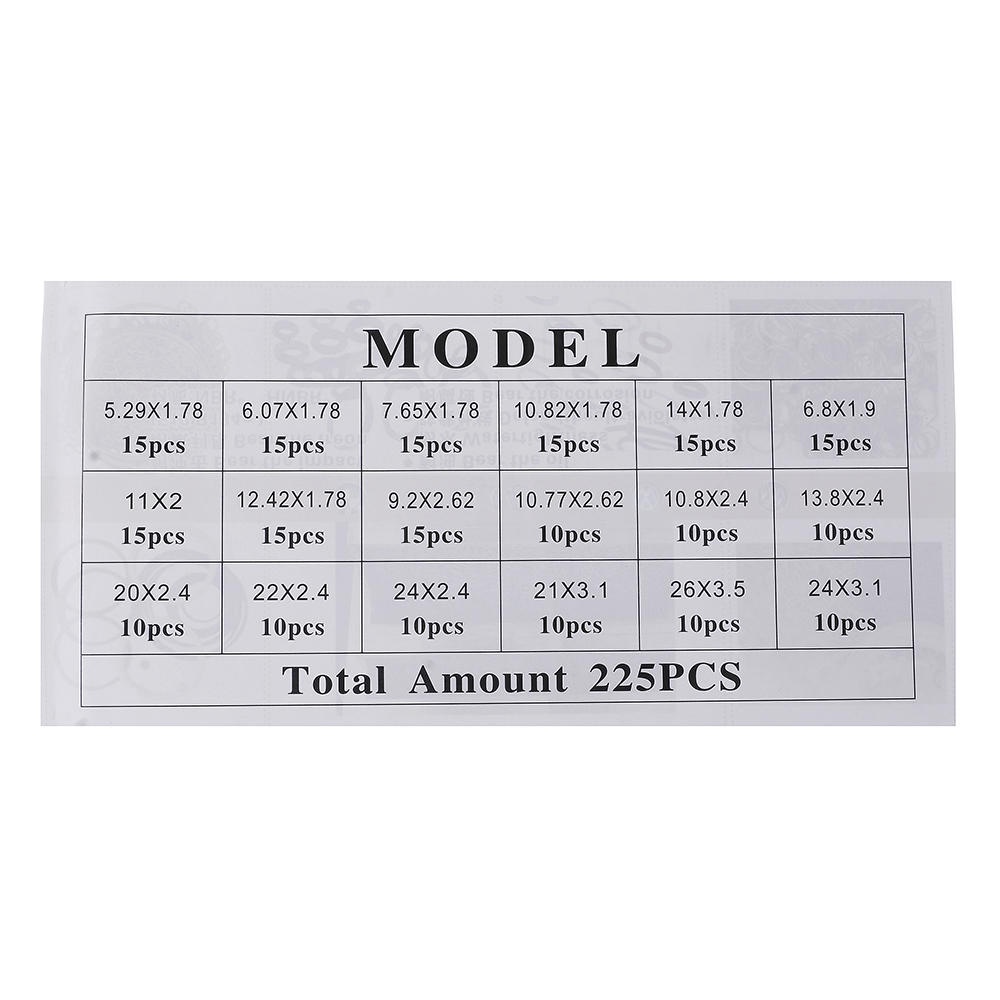 Suleve MXRW5 225Pcs R22/R134a Green Air Conditioning Rubber O-Ring Tap Washer Gasket Set Seal Metric Assortment Plumbing Kit Waterproof - Image 2