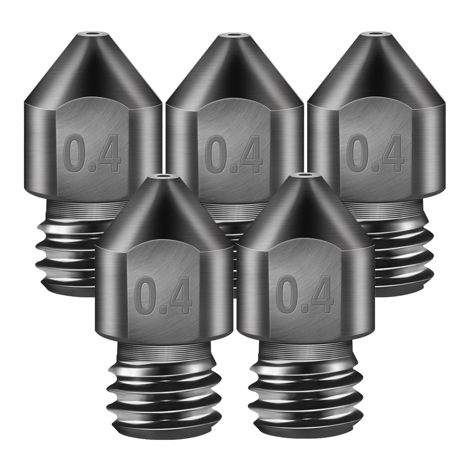 SIMAX3D® 5Pcs Hardened Steel Nozzle E3D J-Head Extruder Nozzle kit for 3D Printer - Just the nozzle