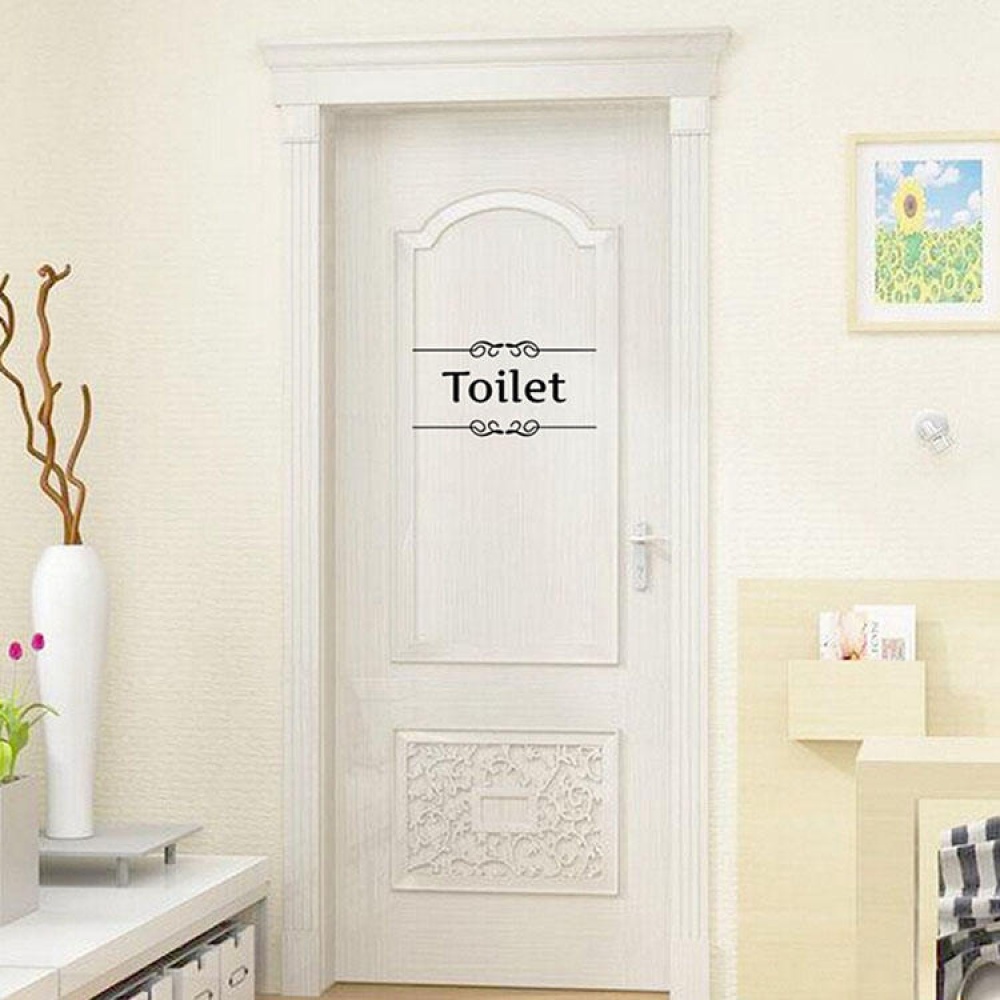 Removable PVC Bathroom Toilet Wall Sticker Door Decals DIY Home Decor - 02 - Image 2