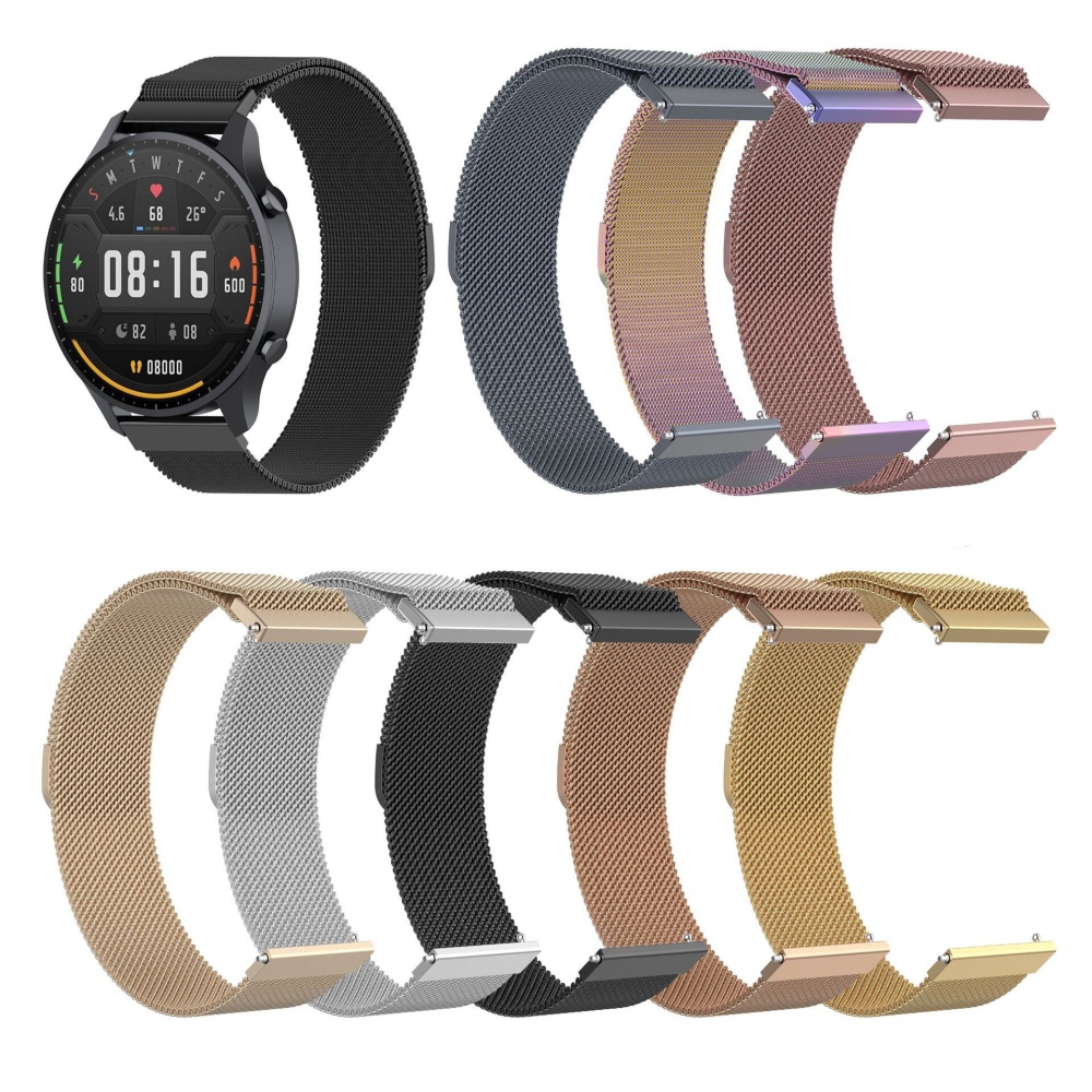 Bakeey 22mm Universal Milan Acier inoxydable Bande pour Haylou Solar Xiaomi Watch Color Huawei GT Amazfit GTR - Rose