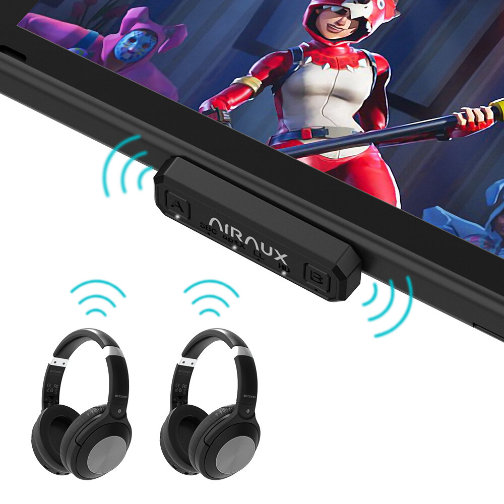 BlitzWolf® AirAux AA-BT2 bluetooth 5.0 Transmitter Type-C USB Adapter Cable with 3.5mm Mic Dual Streaming Low Latency Apt HD Audio HiFi Sound Game Ad - Image 2