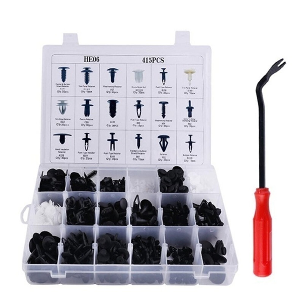 Car Push Retainer Pin Rivet Trim Clip Set with Panel Moulding Screwdriver Assortments - 50pcs