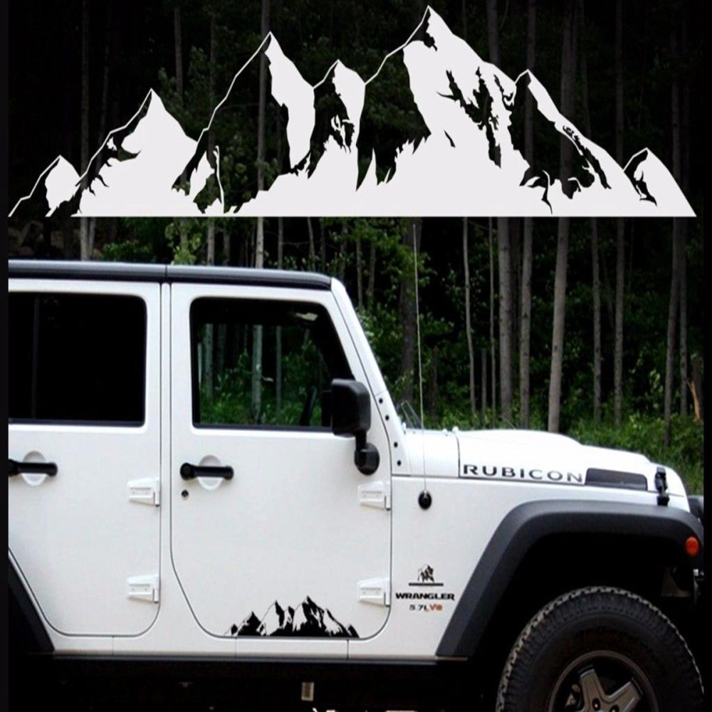 76x16cm Snow Mountain Car Stickers Vinyl Decal Auto Body Truck Tailgate Window Door Universal - White - Image 2