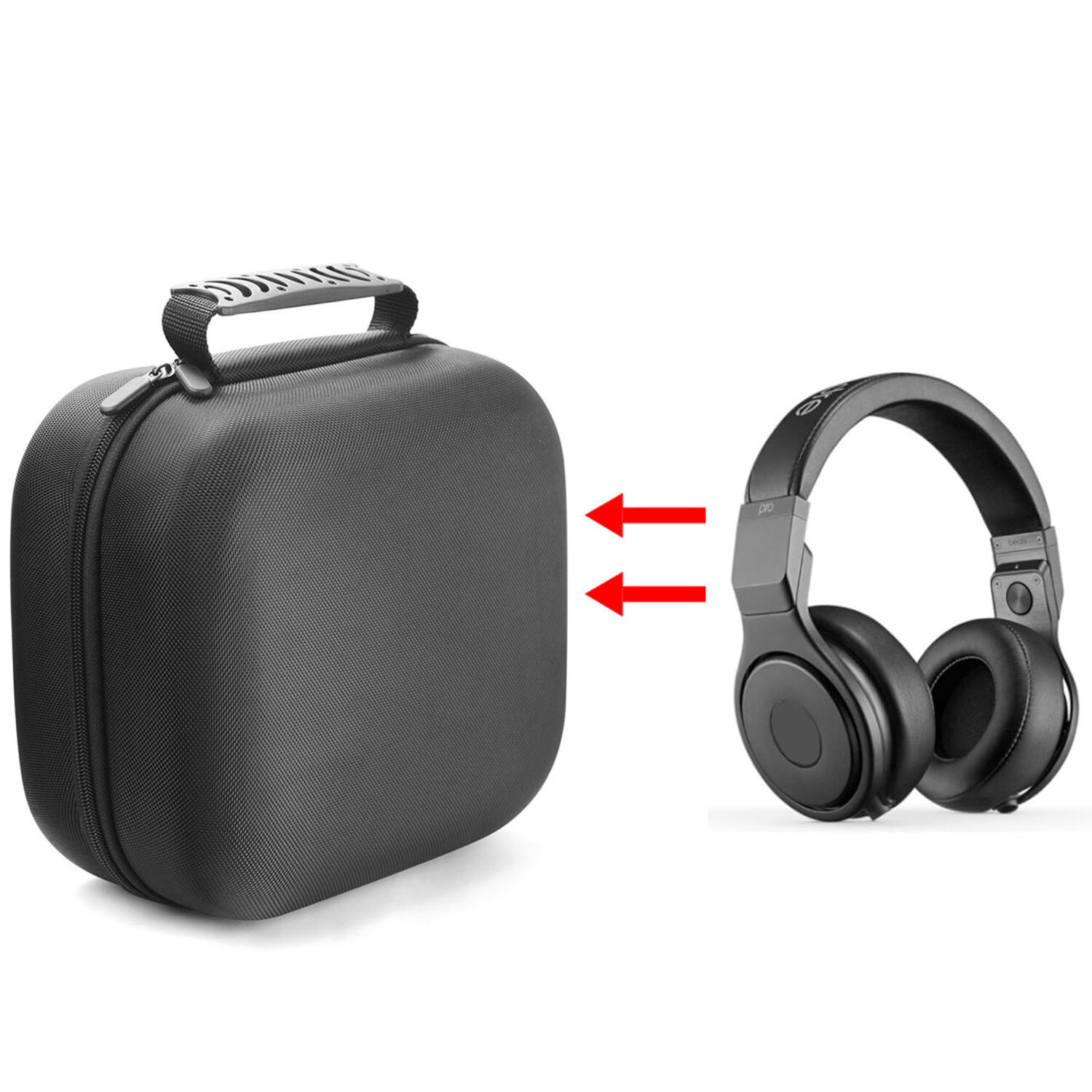 Bakeey Earphone Carrying Case Shockproof Hard Portable Headphone Storage Bag Protective Box for Beats Pro - Black - Image 2