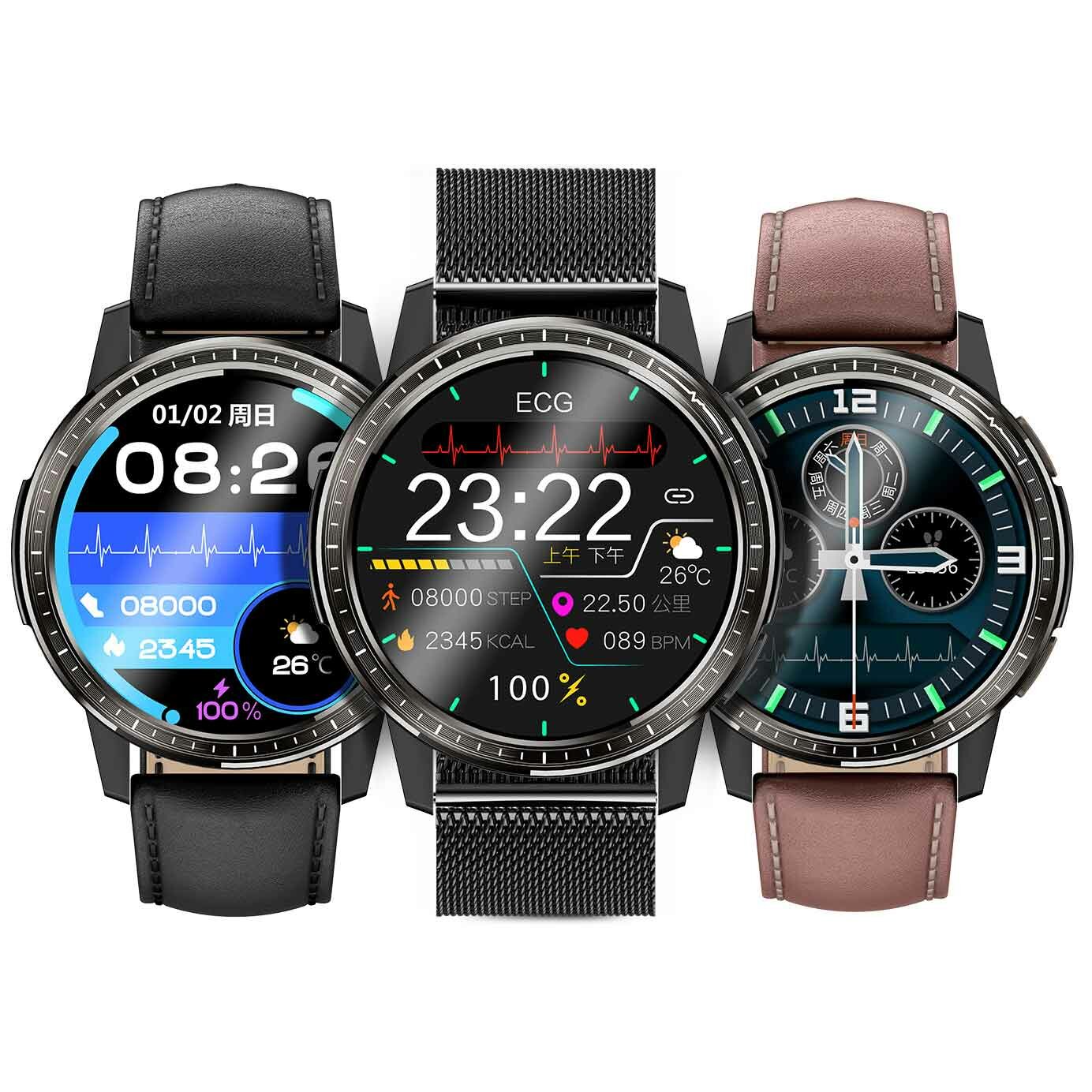 Bakeey H9 1.28 inch Touch Screen Body Temperature Measurement ECG Heart Rate Blood Pressure SpO2 Monitor Multi Sports Modes IP67 Waterproof Smart Wat - Image 2