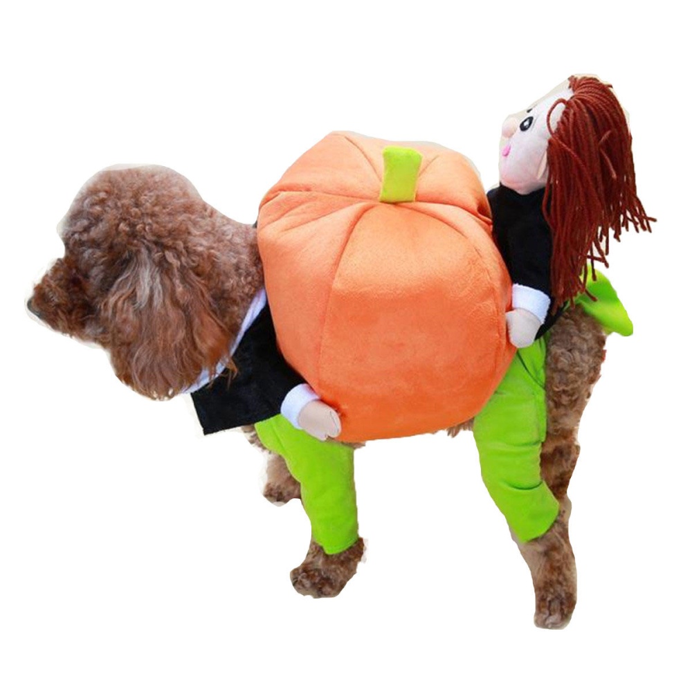 Funny Pet Dog Pumpkin Moveing Suits Pet Party Festival Apparel Clothing Costume Winter Clothes - S