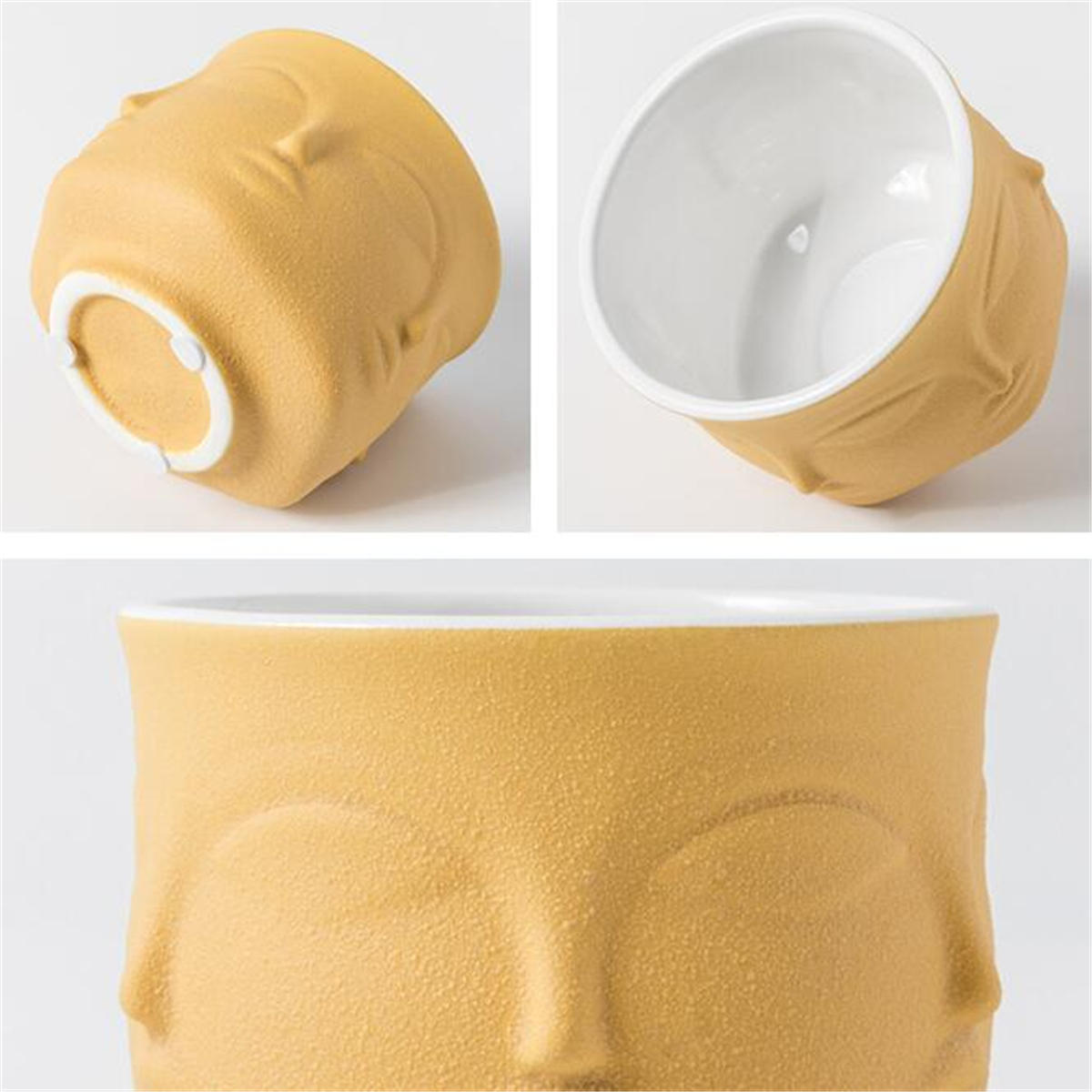 Creative Ceramic Face Flower Vase Art Planter Pot Office Home Decorations Holder - Red - Image 2