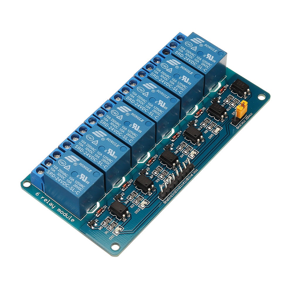 6 Channel 24V Relay Module Low Level Trigger With Optocoupler Isolation BESTEP for Arduino - products that work with official Arduino boards - Image 2