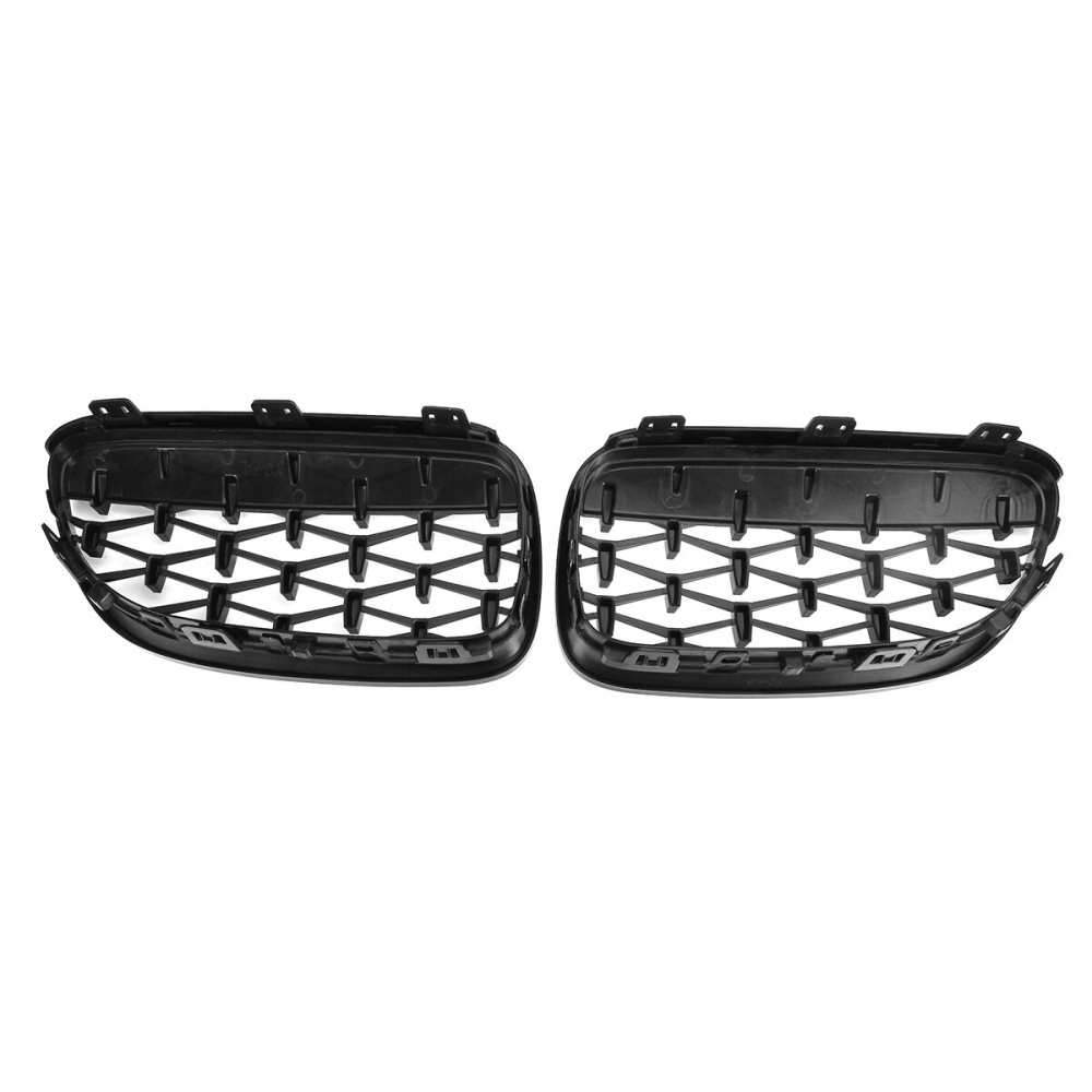 Pair Grille Grill Black Chrome Diamond Meteor Mesh For BMW E92 E93 2010-2015 R - Image 2