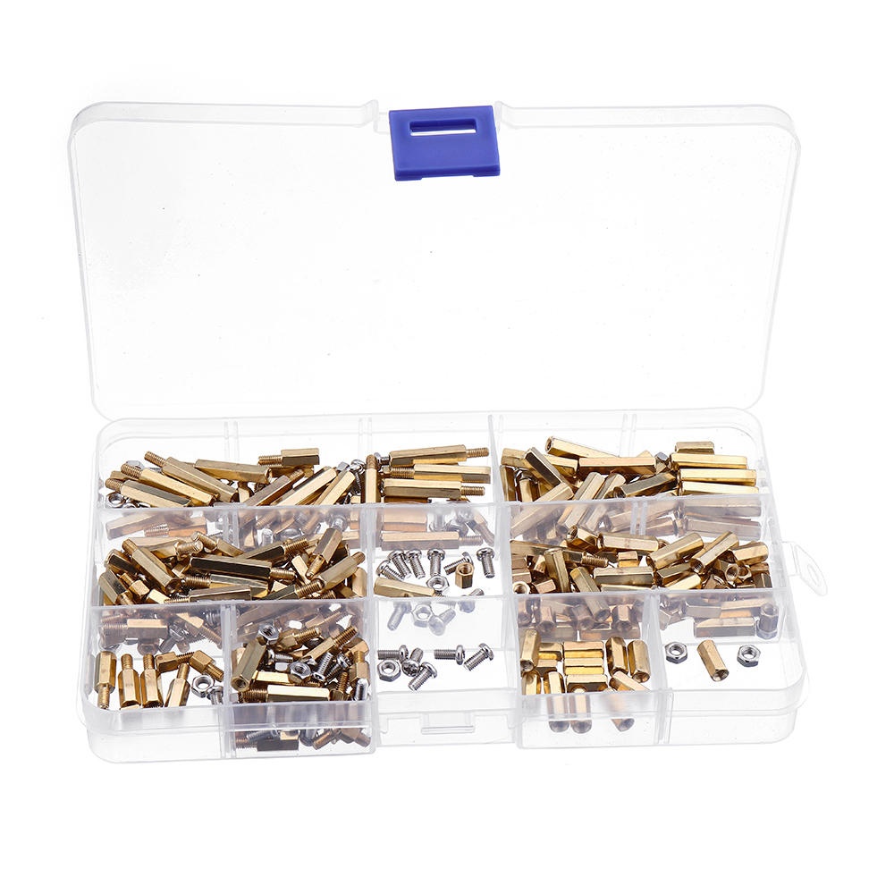 Suleve M3BH5 300Pcs M3 Brass Hex Column Standoff Support Spacer Pillar For PCB Board Screw Nut Assortment Set - Image 2