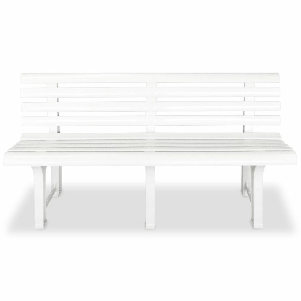 Garden Bench 57.3" Plastic White - Image 2