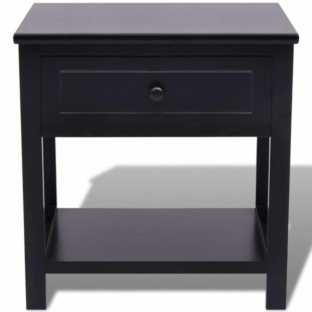 Bedside table wood black - Image 2