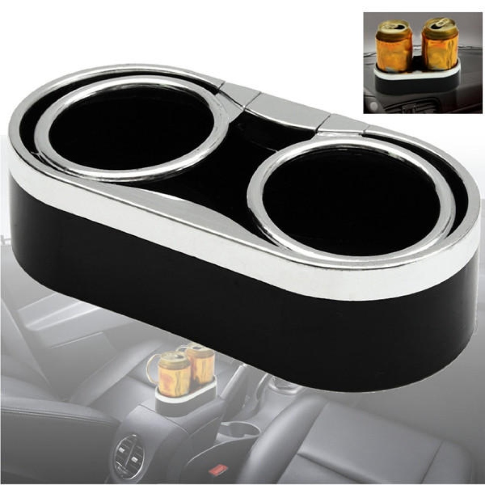 Double Hole Car Drink Bottle Holder Beverage Cup Mount Stand Plastic - Image 2