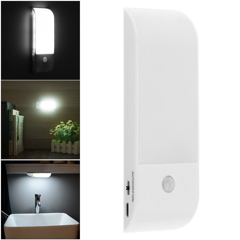 12 LED USB Rechargeable Kitchen PIR Motion Sensor LED Light Bedroom Portable Wireless Wall Lamp Night Light LED Lights For Home - #2 Warm light