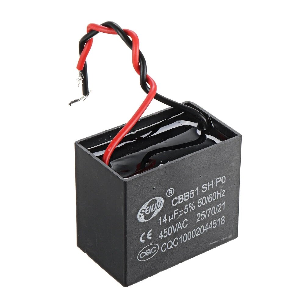CBB61 5Pcs 14UF Starting Capacitance 450V AC Fan Capacitor CBB Motor Run Capacitor
