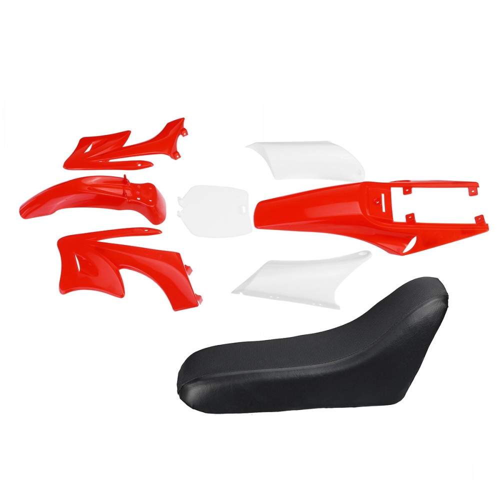 Motorcycle Plastic Fairings + Tall Seat For 49cc Mini Moto Pocket Dirt Bike - Red - Image 2