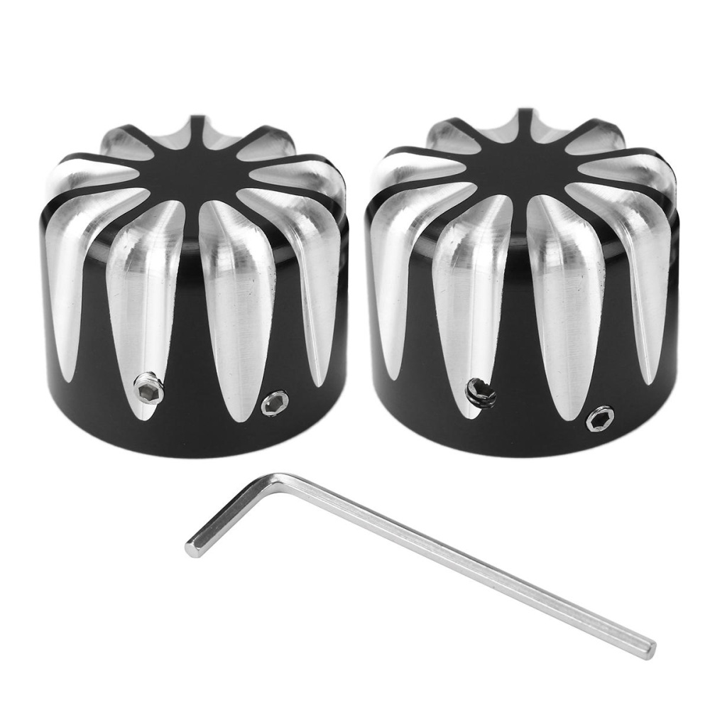 CNC Front Axle Nut Bolt Cover For Harley Touring Softail FLHT CVO - Silver