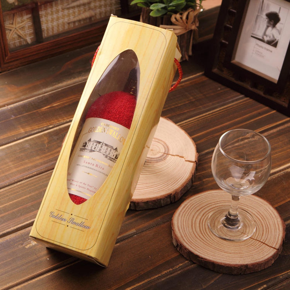 34x72cm Boxed Cotton Absorbent Wine Shape Towel Festival Valentine Weeding Gift Party Decor - White - Image 2