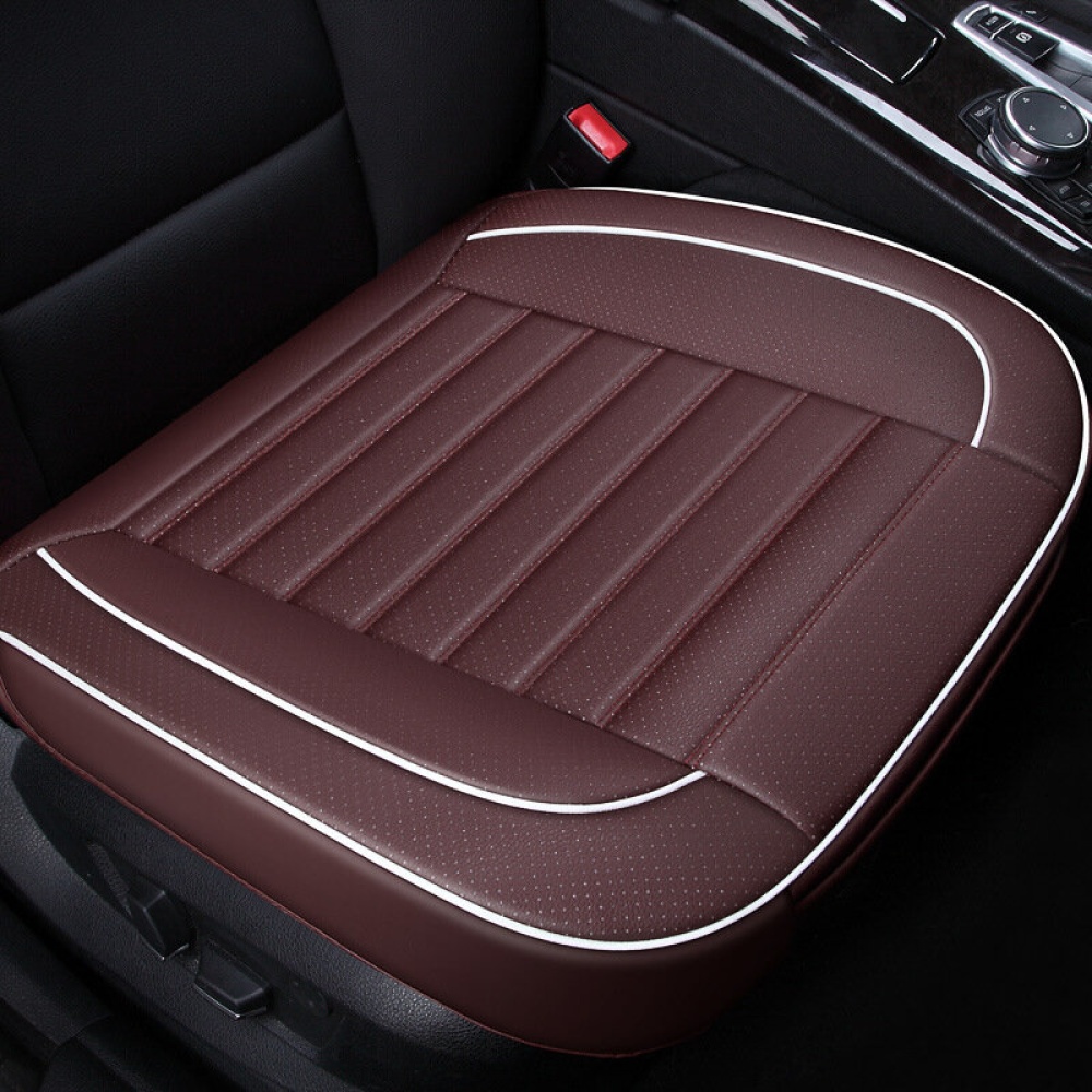 PU Leather Front Back Car Seat Cover Breathable Back Cover Fit for Most Car - 2