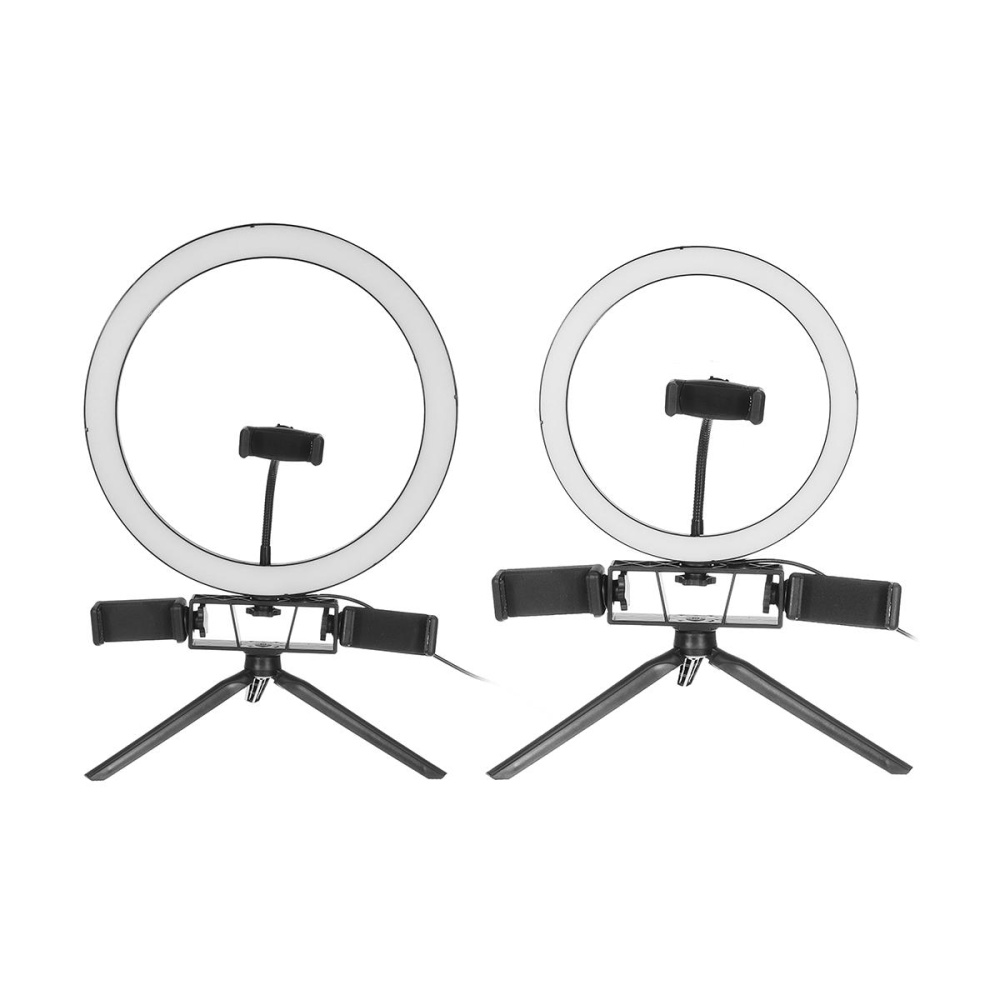 8.7/12.6 Inch LED Video Ring Light with Stand 3 Phone Holder Dimmable Lamp Make-up Youtube - .A - Image 2