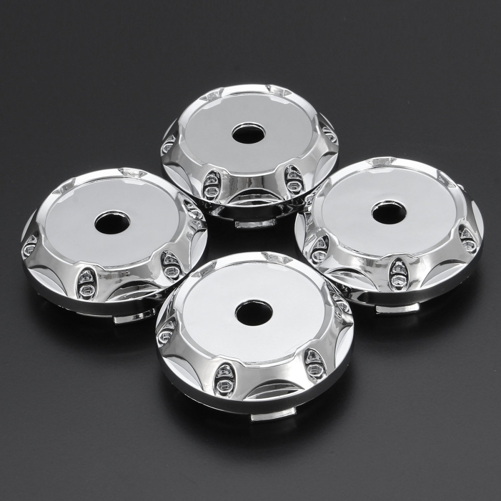 4PC 64mm ABS Silver Wheel Center Hub Caps Wheel Center Emblem - Image 2