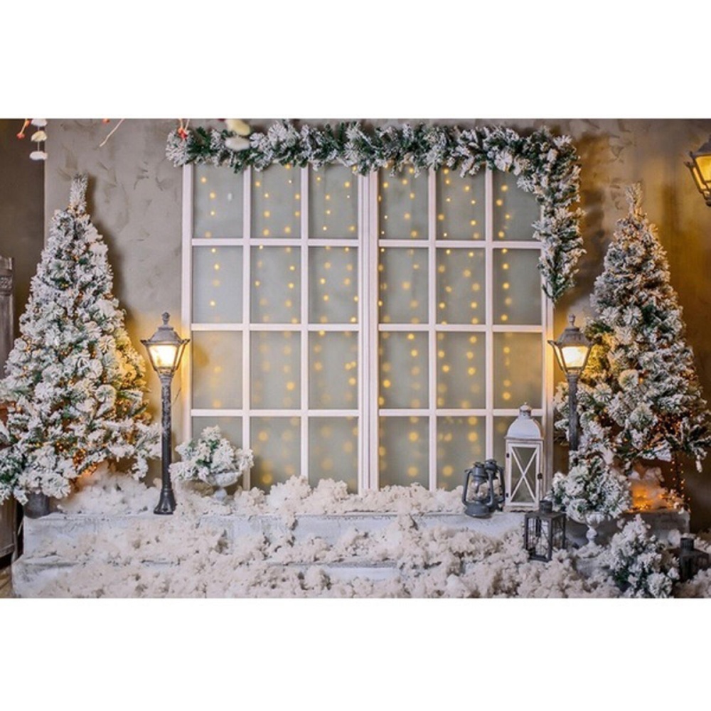 3x5FT 5x7FT Vinyl Christmas Tree Snow Window Light Photography Backdrop Background Studio Prop - 0.9x1.5m - Image 2