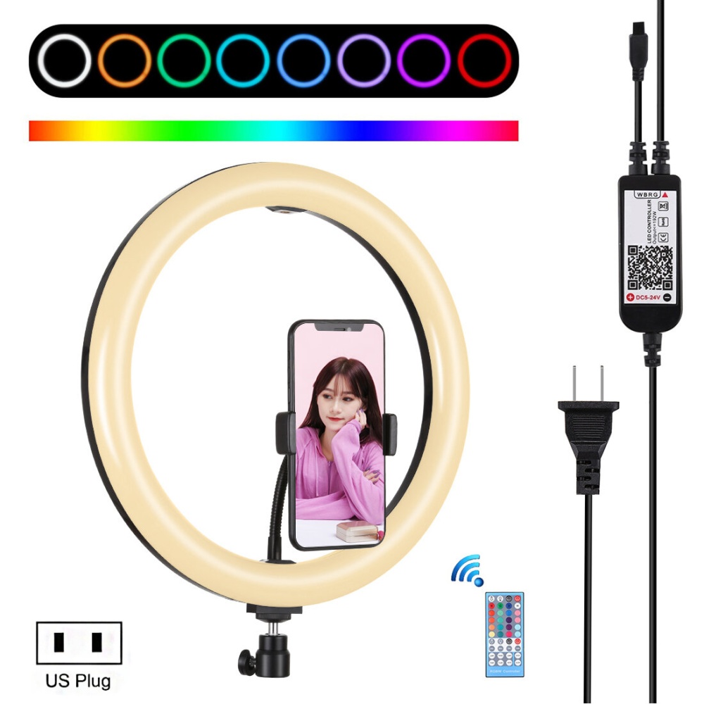 PULUZ PU411 12 Inch 6000-6500k Dimmable LED RGB Video Ring Light with Remote Control for Selfie Vlog Tik Tok Youtube Live Streaming - US - Image 2